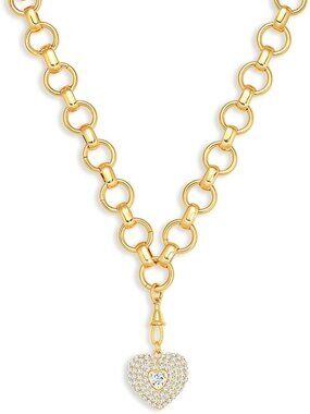 Women's White Gold Cross Pearl Plated Chunky Charm Statement Pendant Necklace